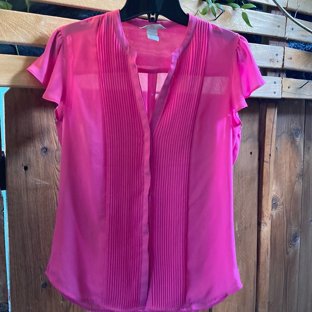H&M magenta transparent blouse